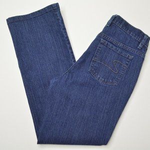 LIZ CLAIBORNE‎ Size 6 Womens STRETCH Embroidered DARK Wash Blue Jeans 28" INSEAM